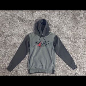 Mens Small Dark Stucco and University Red Air Jordan Flight Hoodie Nwot
